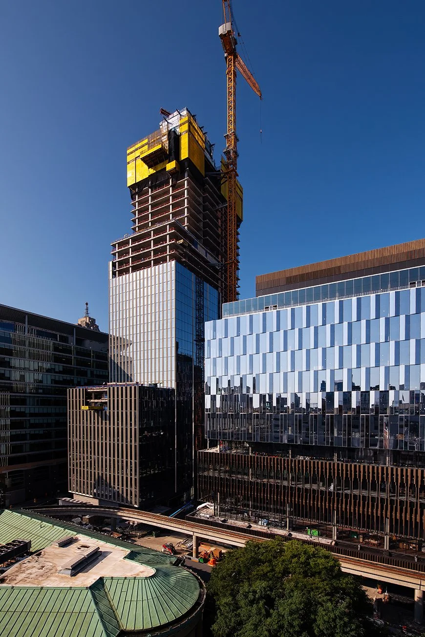  Architectural framing of Hudson’s Detroit in Detroit by SHoP Architects for Bedrock. 