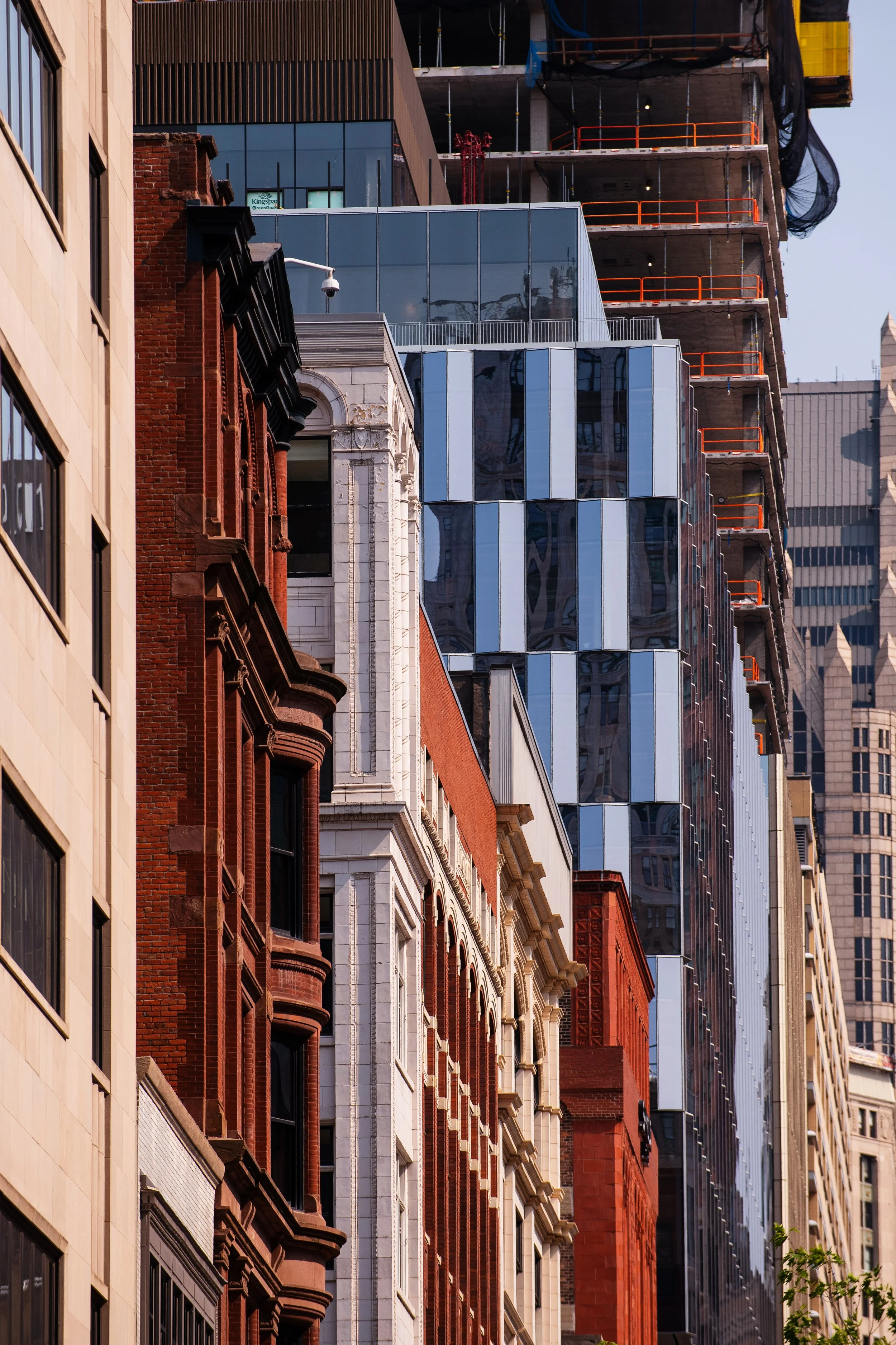  Hudson’s Detroit development progress in downtown Detroit for Bedrock by SHoP Architects. 