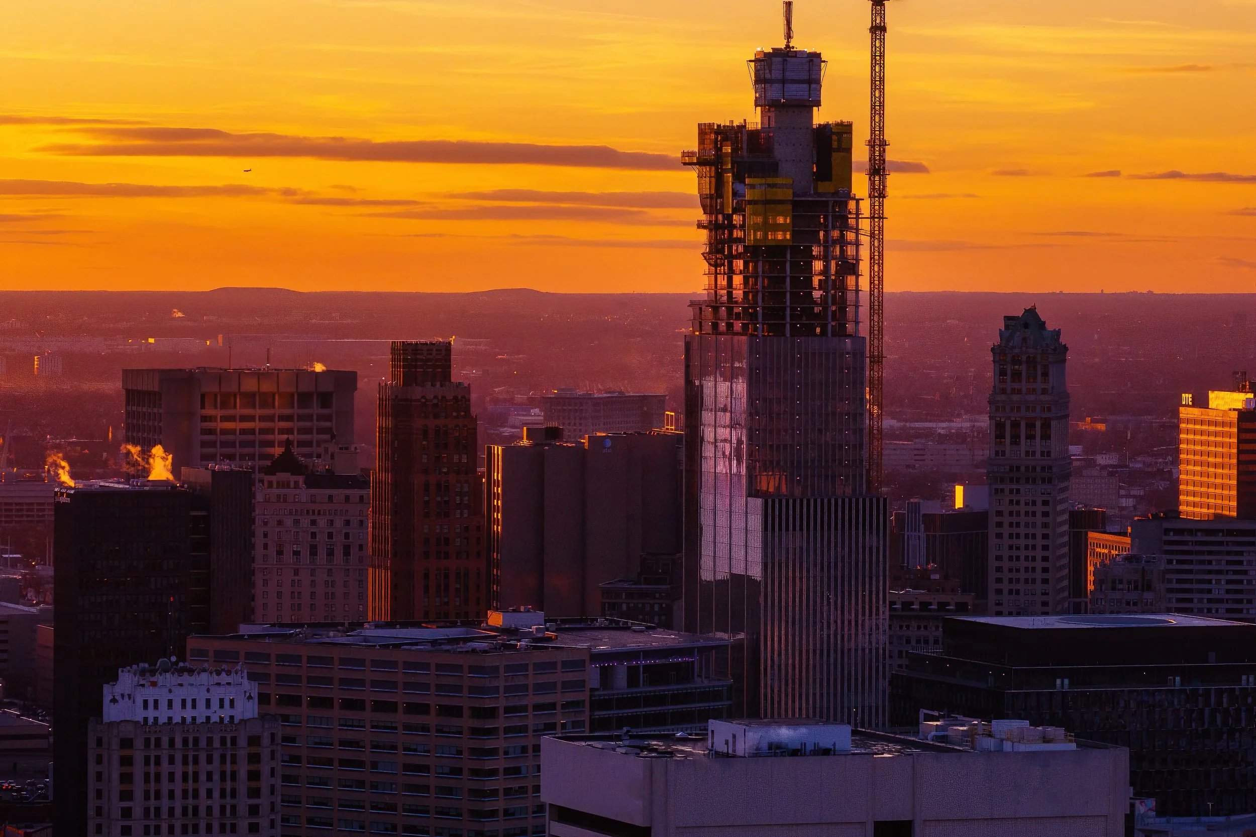  Hudson’s Detroit tower construction in downtown Detroit designed by SHoP Architects and developed by Bedrock. 