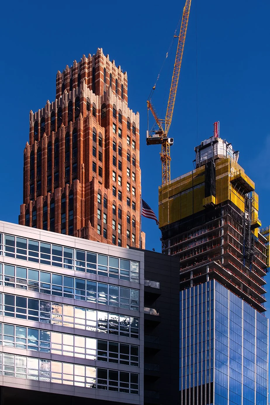  Urban architectural scene showing Hudson’s Detroit in Detroit for Bedrock. 
