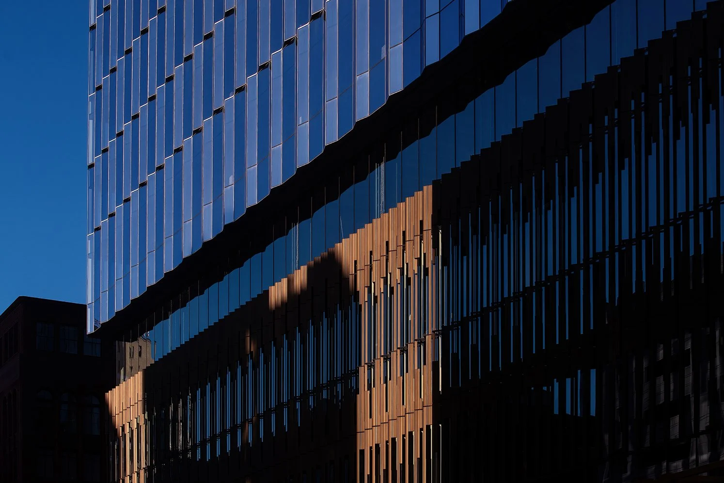  Hudson’s Detroit tower form visible in the Detroit skyline for Bedrock. 