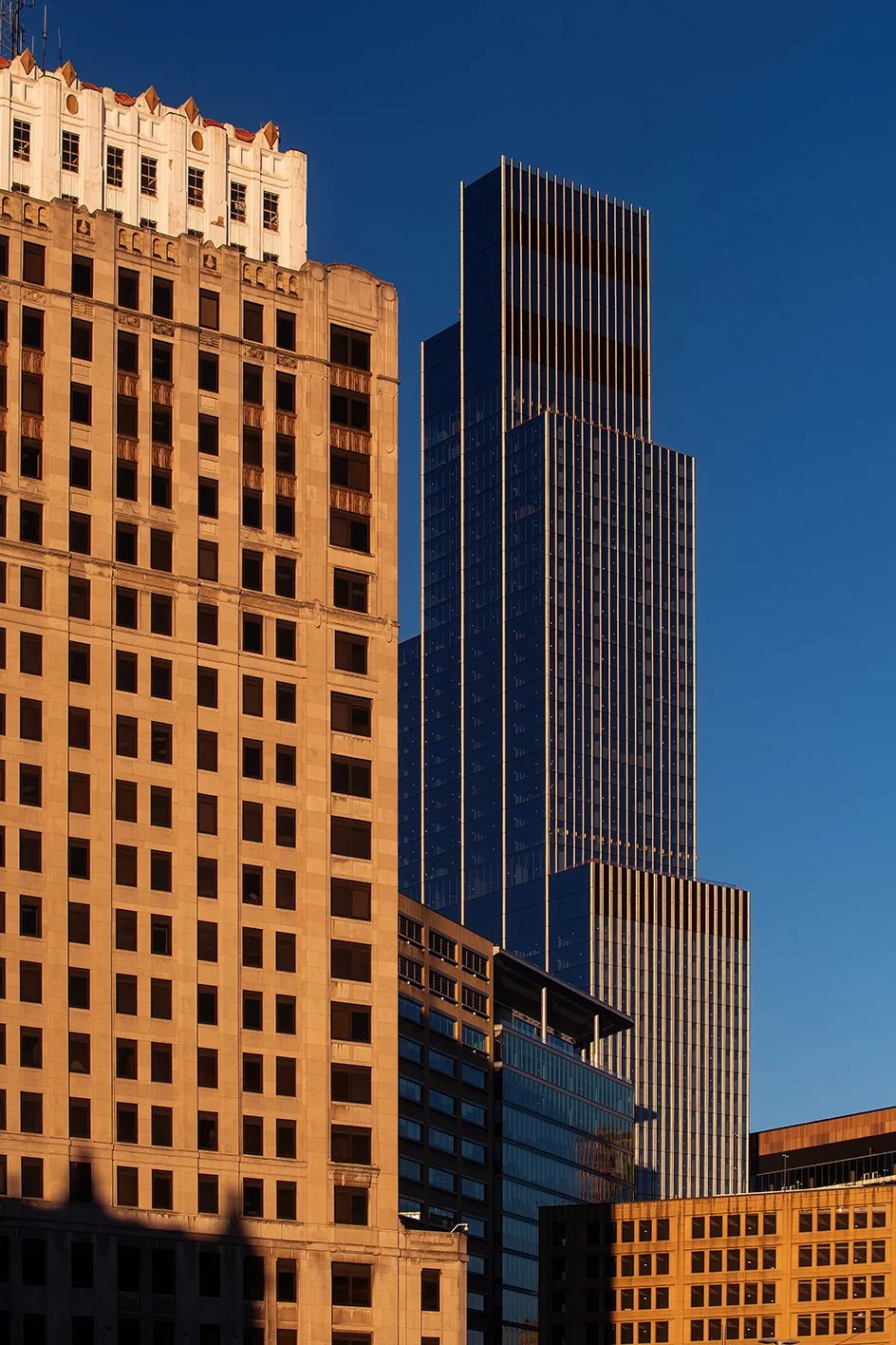  Street-level construction view of Hudson’s Detroit in Detroit by SHoP Architects. 