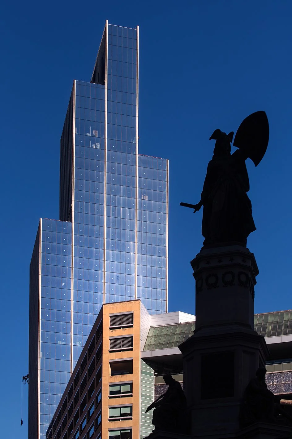  Hudson’s Detroit high-rise construction photographed in Detroit by SHoP Architects for Bedrock. 
