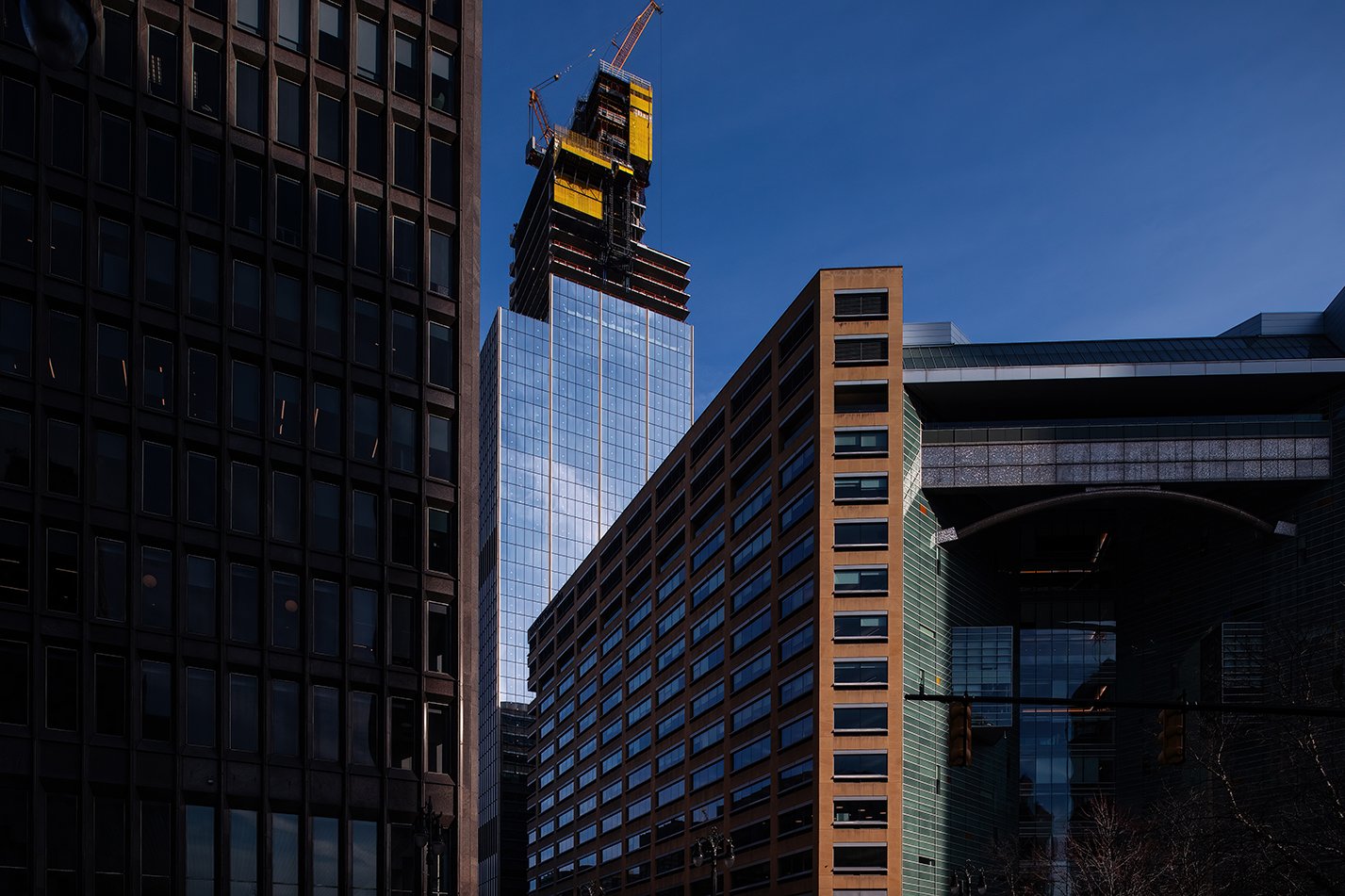  Hudson’s Detroit building progress in Detroit developed by Bedrock and designed by SHoP Architects. 