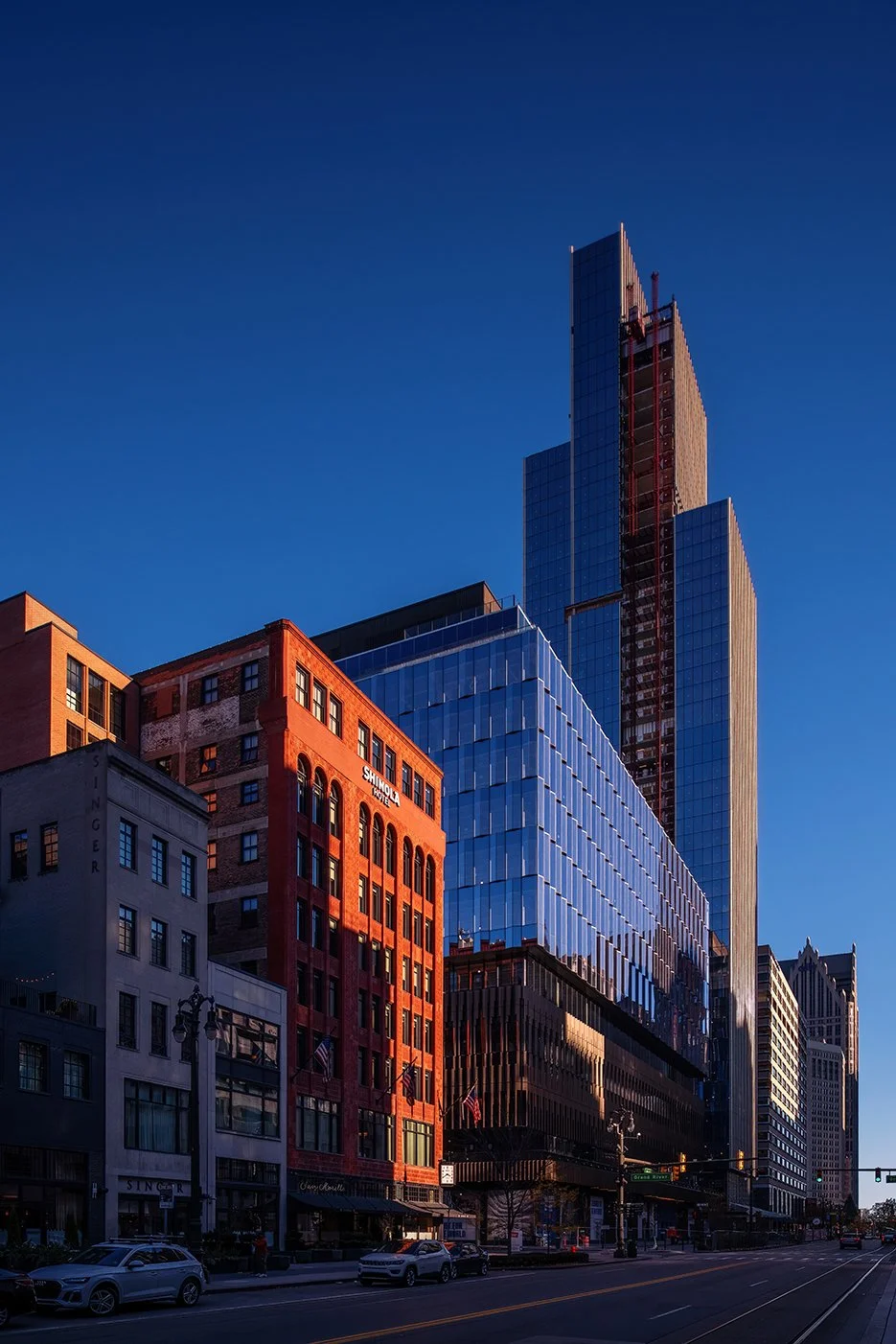  Hudson’s Detroit architectural presence in the city of Detroit developed by Bedrock. 