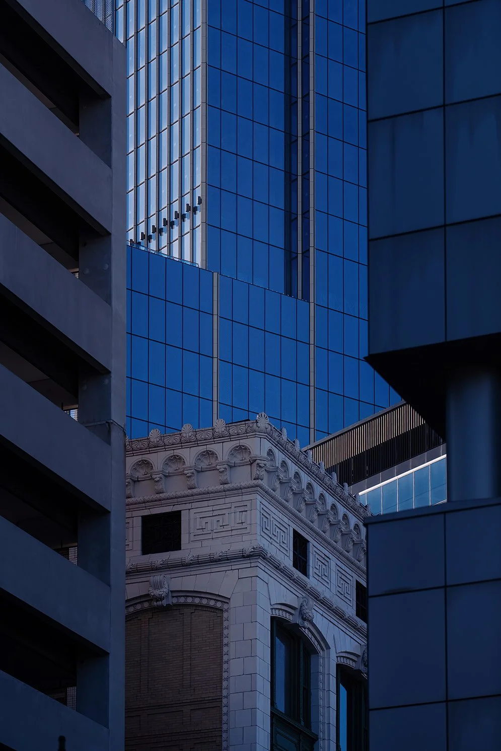 Street-level view of Hudson’s Detroit tower in downtown Detroit by SHoP Architects and Bedrock. 