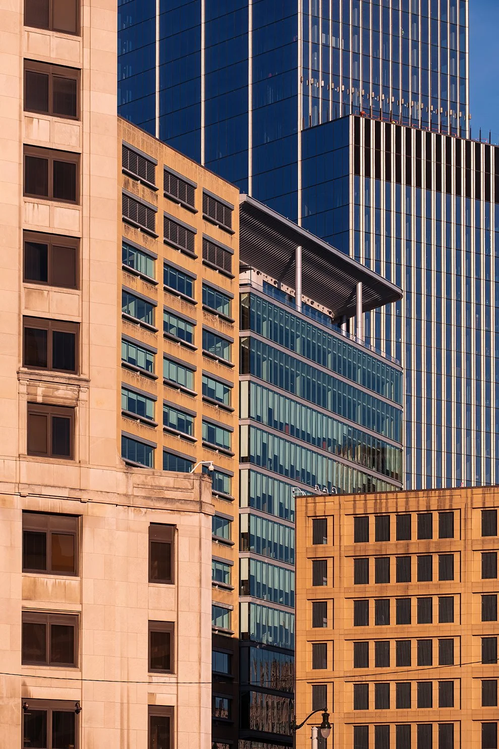  Street-level construction view of Hudson’s Detroit in Detroit for Bedrock by SHoP Architects. 