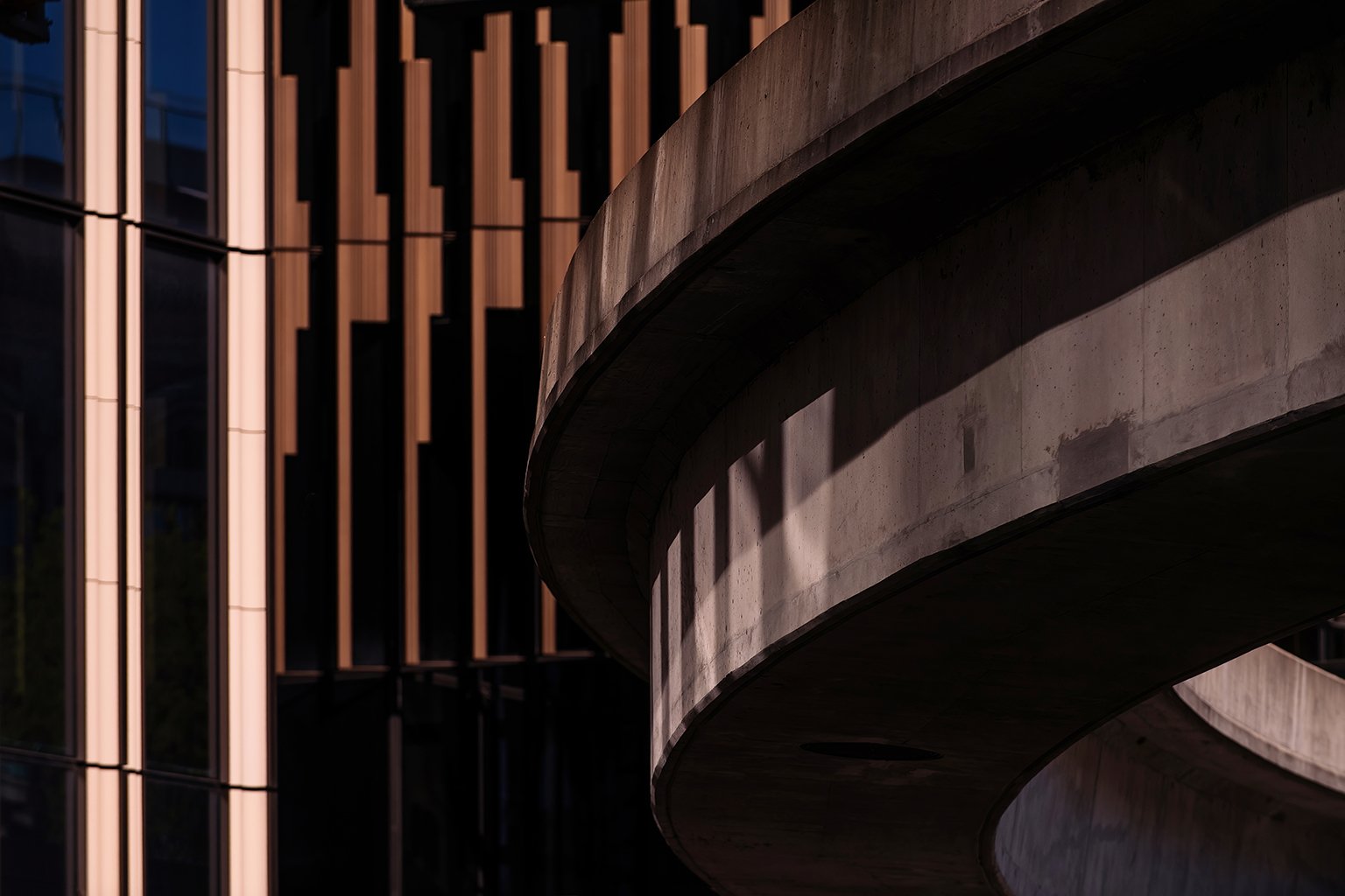  Architectural exterior photograph of Hudson’s Detroit in downtown Detroit by SHoP Architects. 