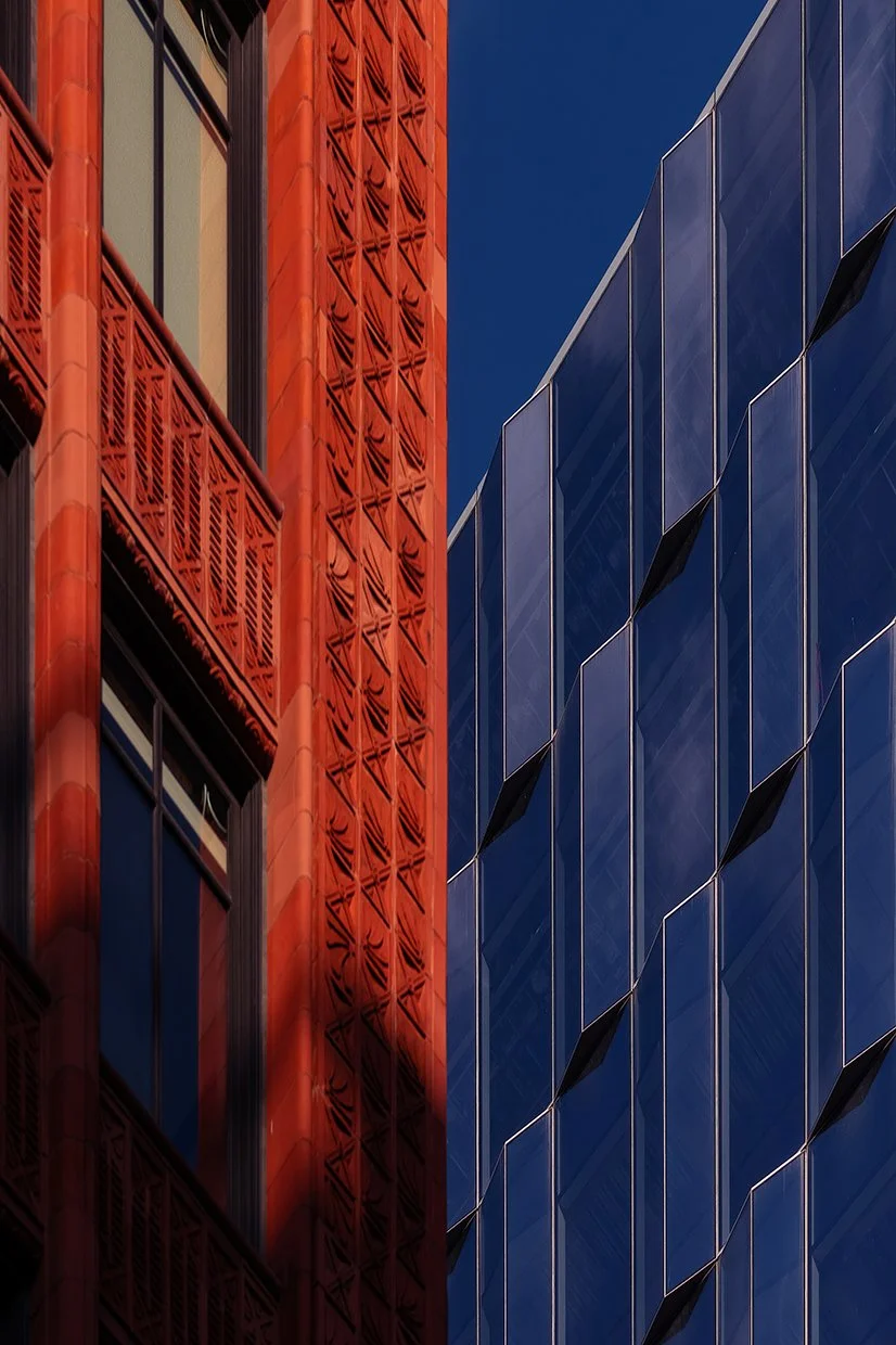  Urban streetscape featuring Hudson’s Detroit in downtown Detroit by SHoP Architects. 