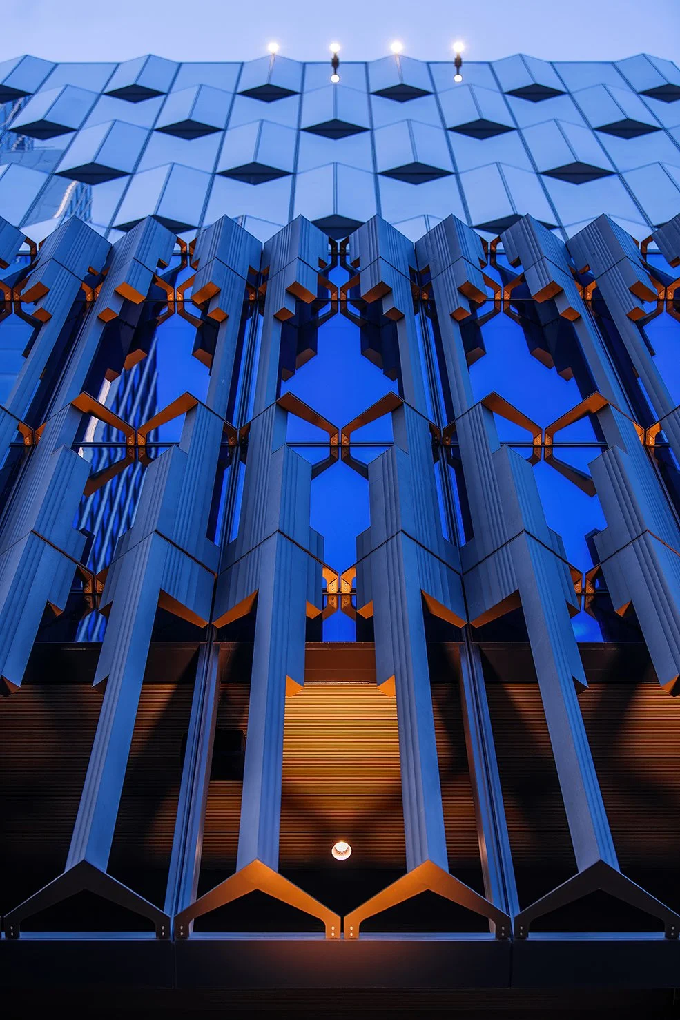  Street and skyline view including Hudson’s Detroit in Detroit by SHoP Architects. 