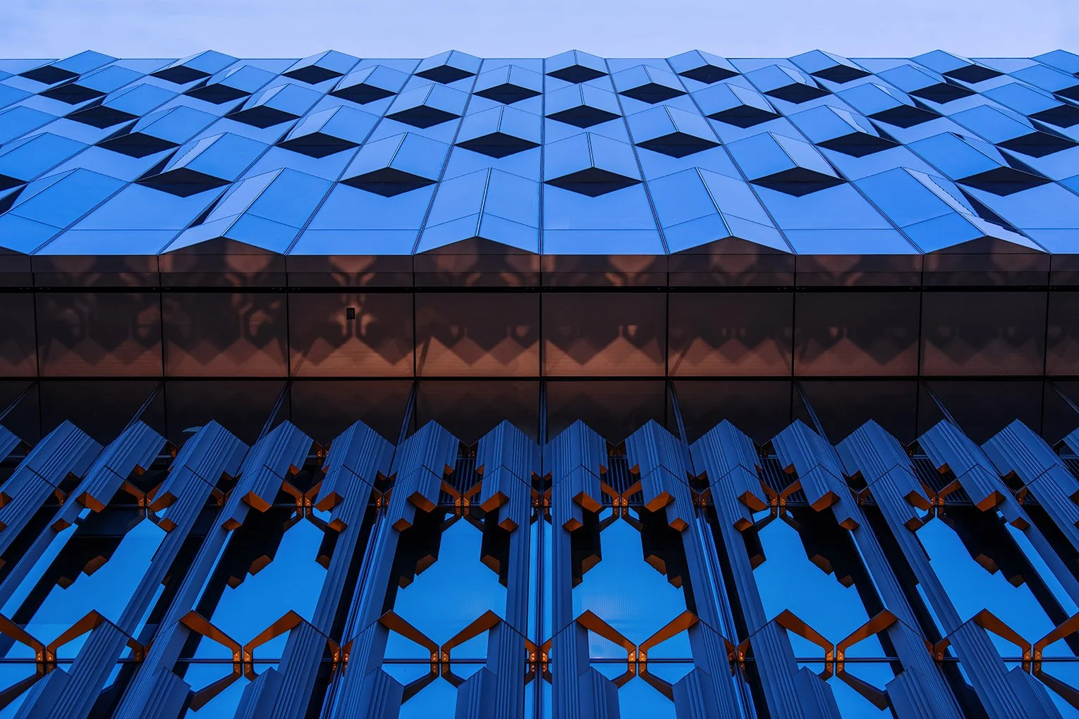  Hudson’s Detroit tower rising above downtown Detroit for Bedrock by SHoP Architects. 