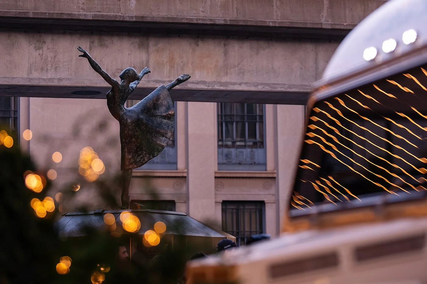   Festive public gathering at Nick Gilbert Way near Hudson’s Detroit, developed by Bedrock and designed by SHoP Architects.  