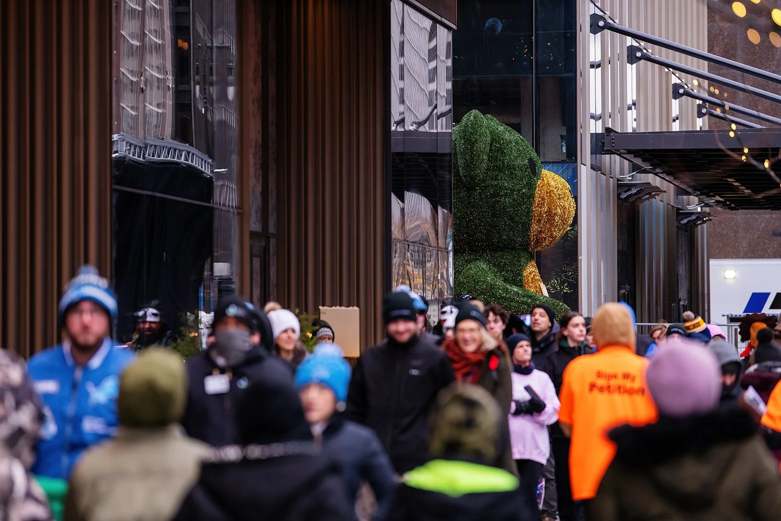   Winter celebration at Nick Gilbert Way in Detroit alongside Hudson’s Detroit designed by SHoP Architects.  