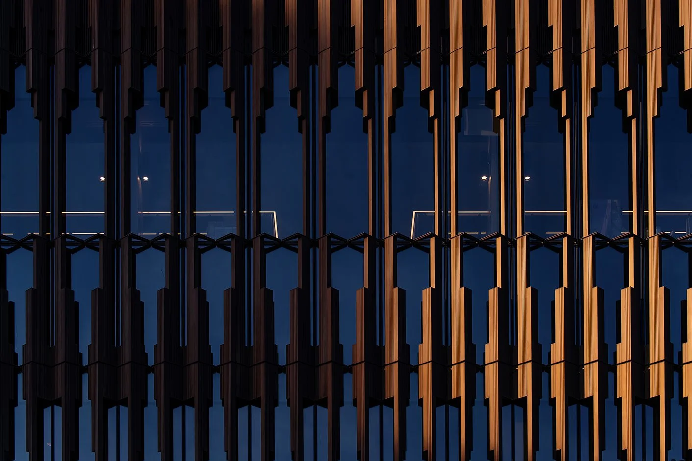  Hudson’s Detroit high-rise visible in the Detroit skyline by SHoP Architects and Bedrock. 