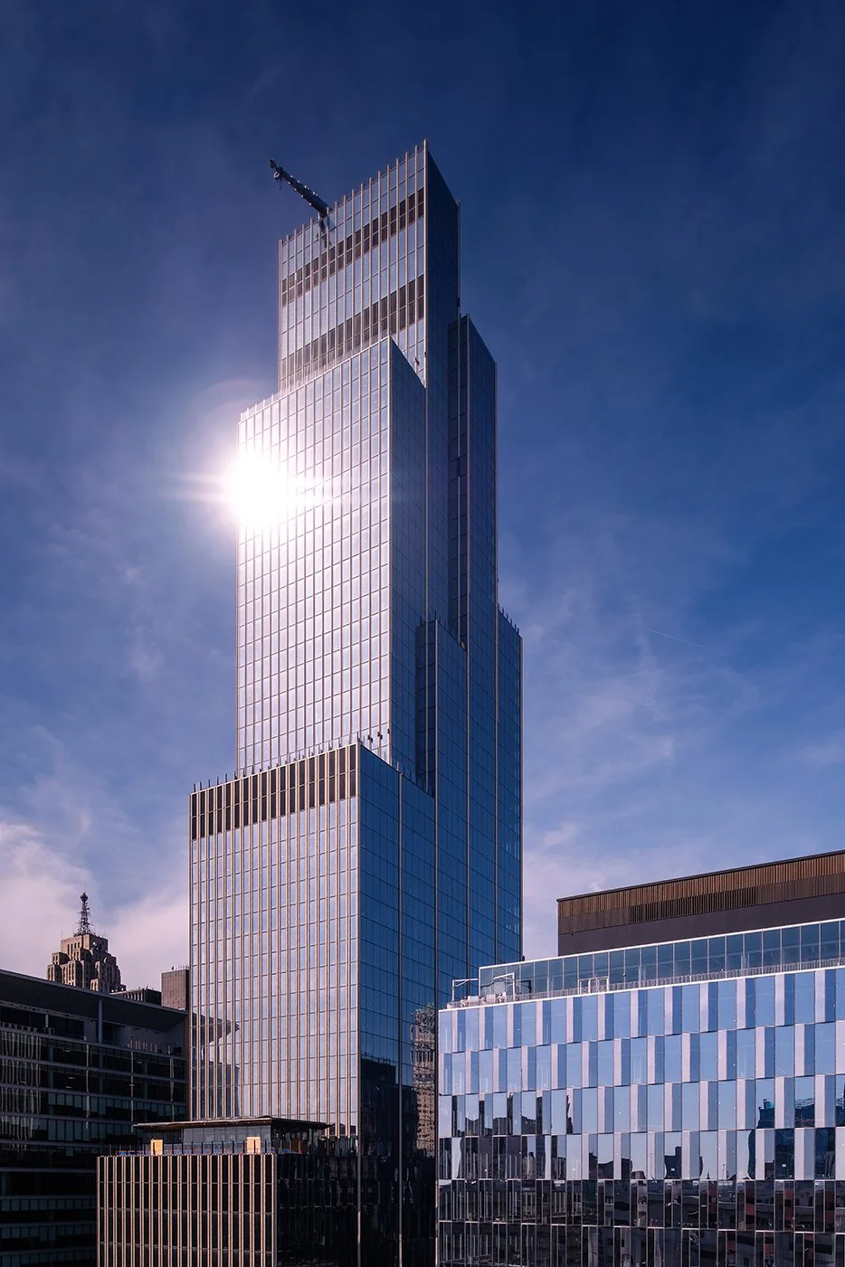  Hudson’s Detroit construction activity captured in the Detroit skyline by SHoP Architects. 