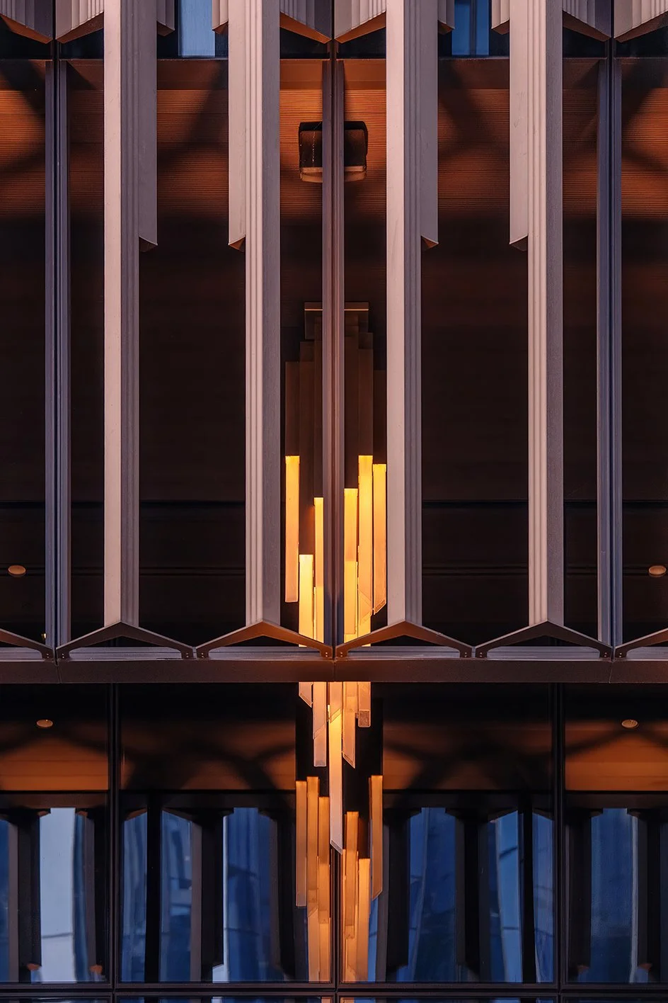  Street and skyline composition featuring Hudson’s Detroit in Detroit developed by Bedrock. 