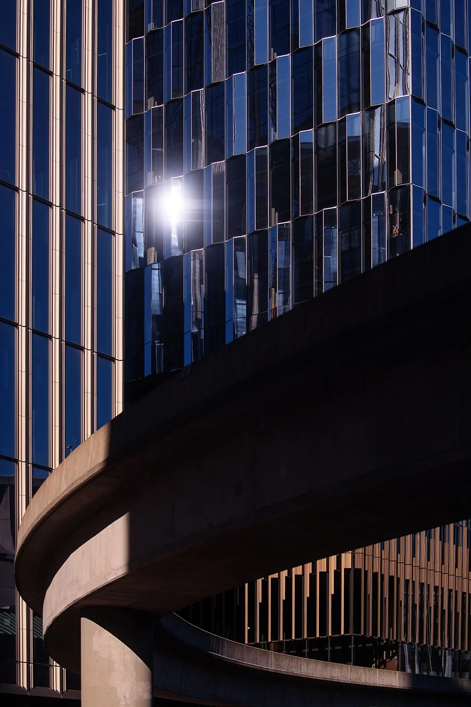  Wide city perspective highlighting Hudson’s Detroit tower in downtown Detroit by SHoP Architects. 
