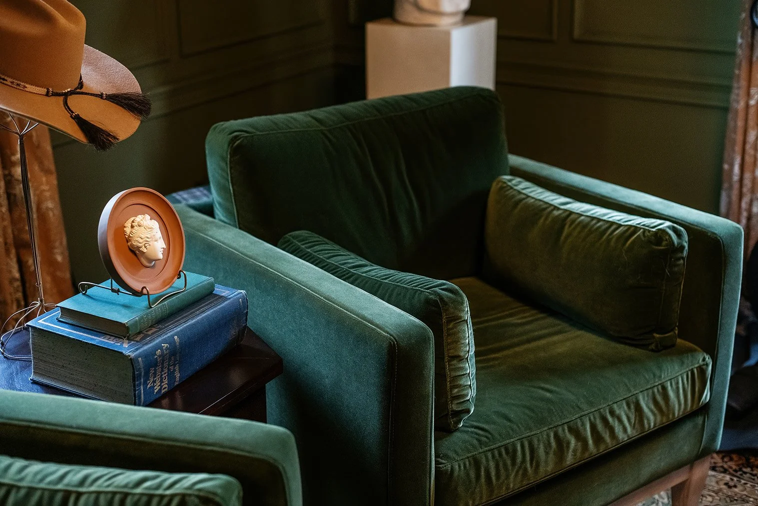 Understated and timeless, this Tudor home office carries the charm of a historic Michigan home while remaining practical, personal, and distinctly The Gratz Life.