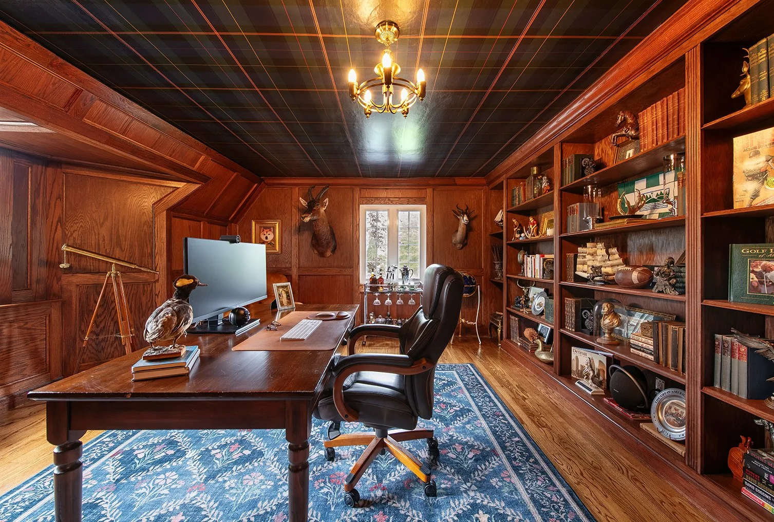 A study designed for reflection, where the history of a Michigan Tudor home supports the everyday rhythms of The Gratz Life.