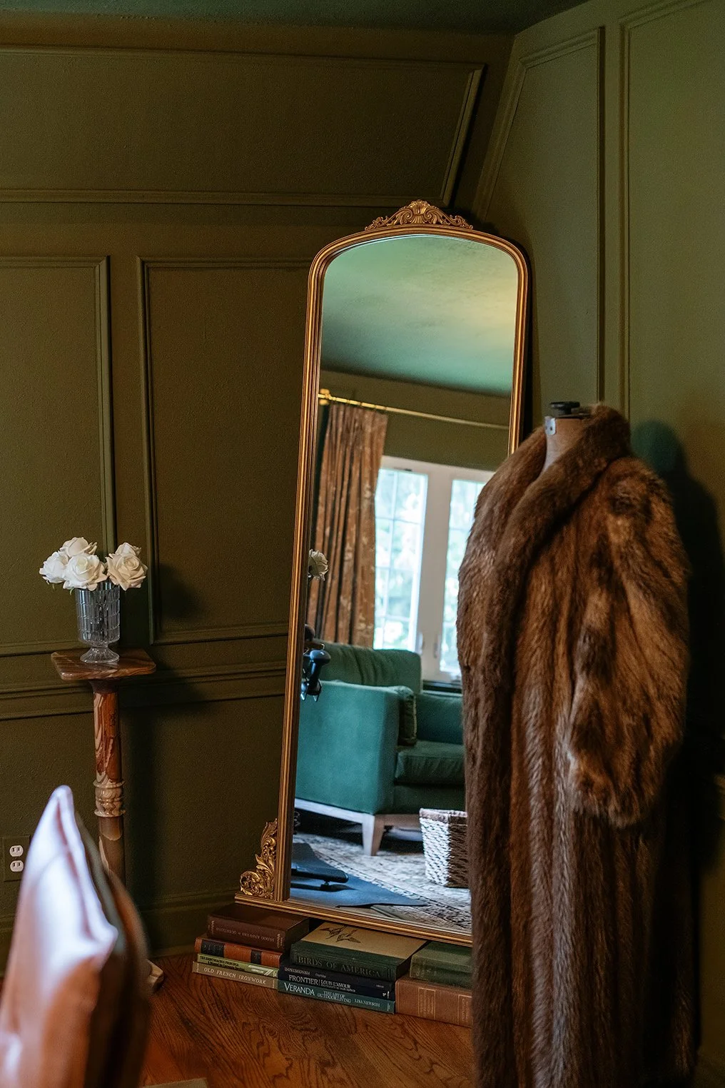 A home office designed for thoughtful work, where the history of a Michigan Tudor home supports the everyday rhythms of The Gratz Life.