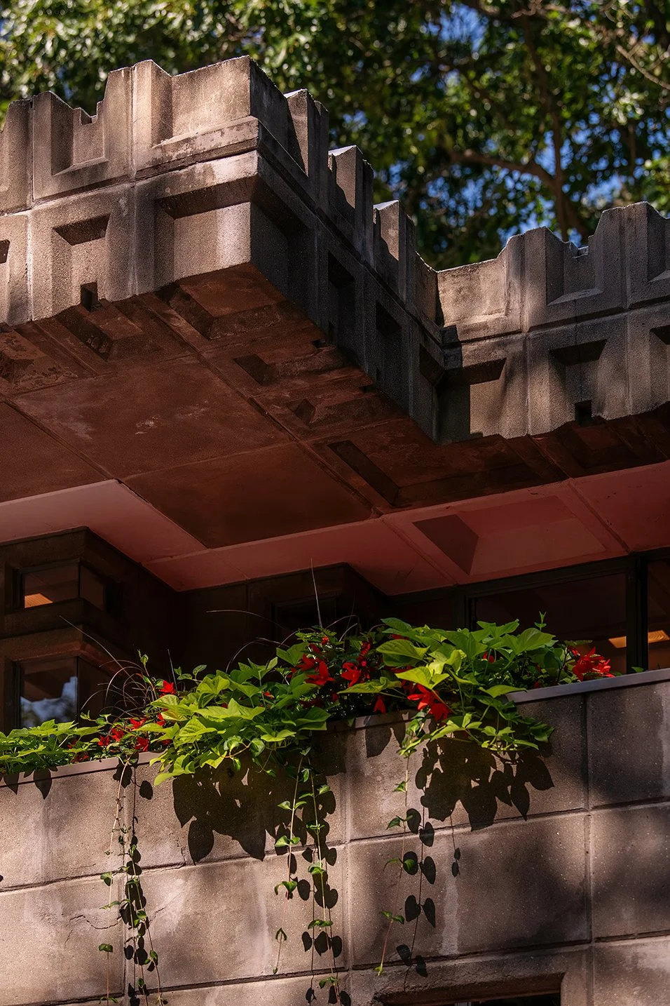 Photograph of the historic Dorothy G. Turkel House designed by Frank Lloyd Wright in Detroit, Michigan.