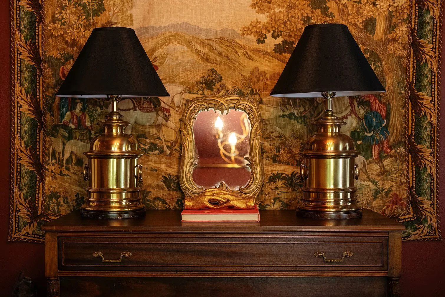 Influenced by classic Tudor style, this guest bedroom reflects the warmth and quiet charm of a historic Michigan home curated by The Gratz Life.