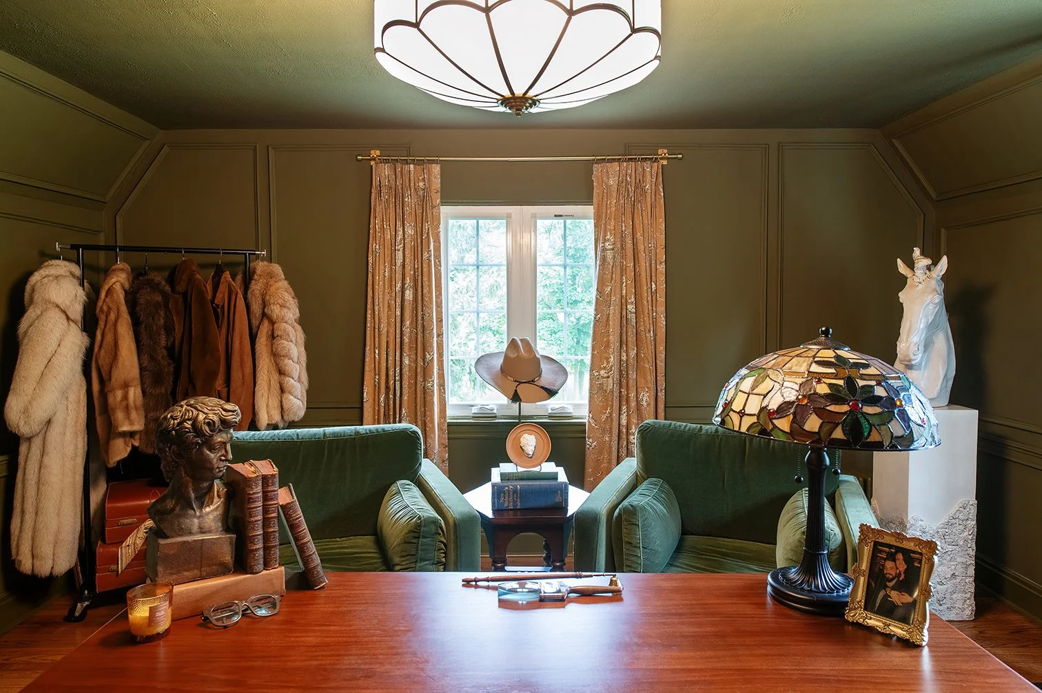 A historic Tudor home office in Michigan, where daily work unfolds within a space shaped by time and intention, as seen through The Gratz Life.