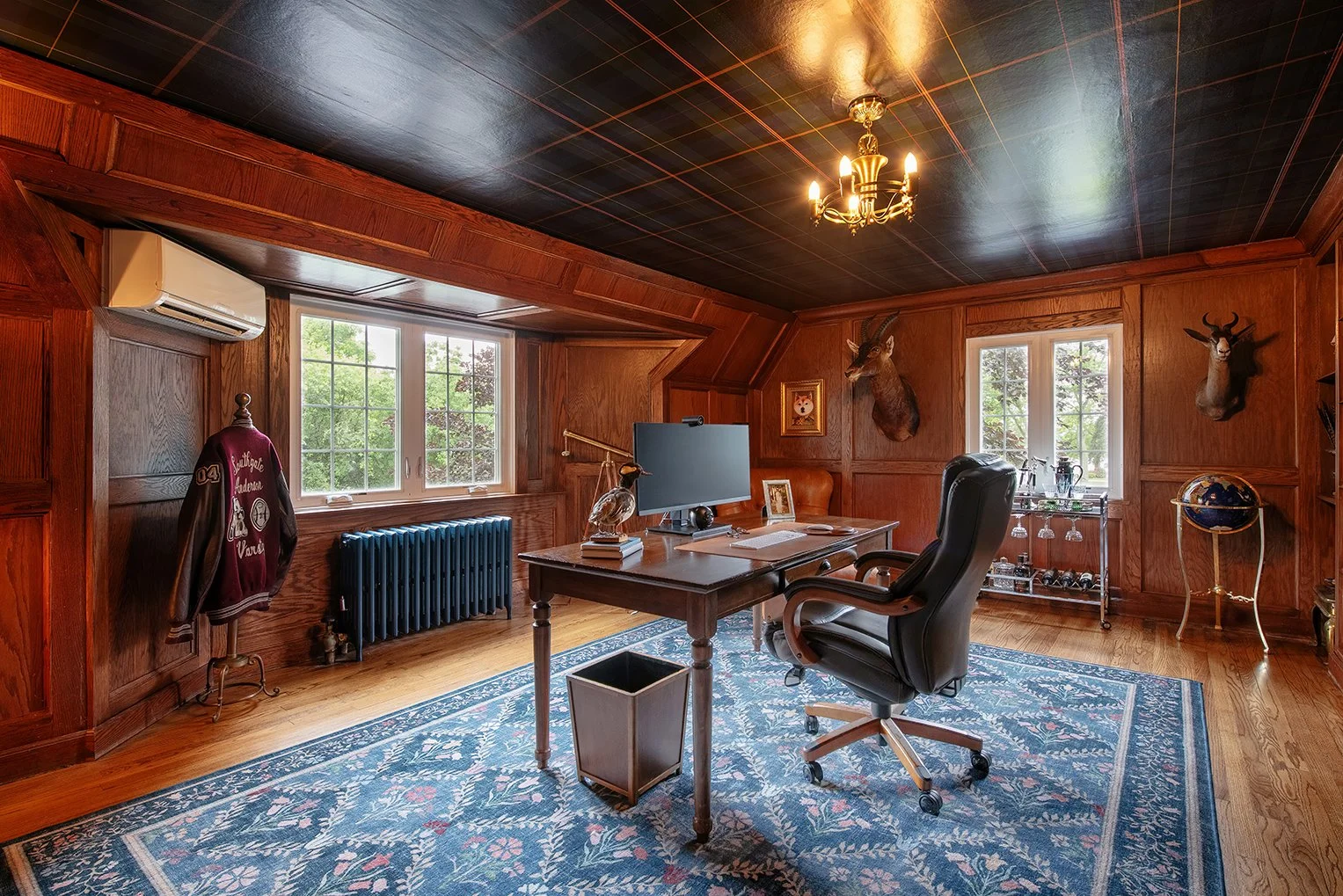 Architectural and interior residential photograph taken of The Gratz Life for HGTV. This image shows the office of the home.