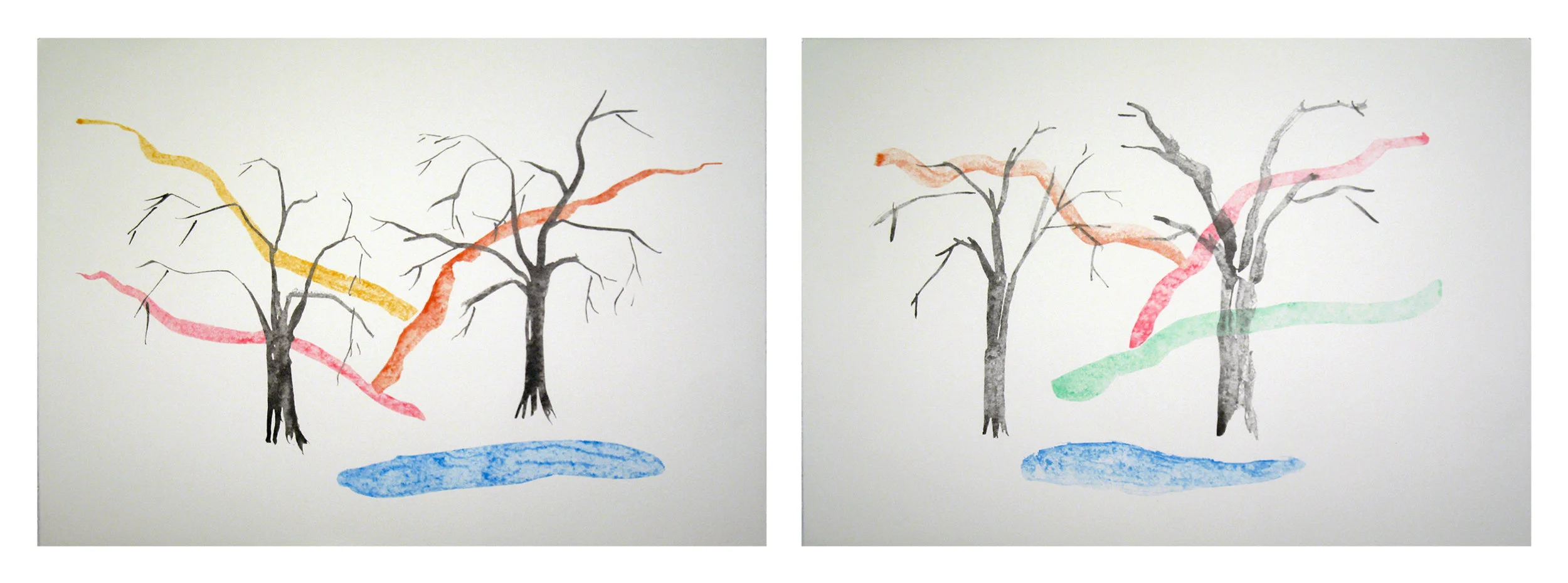   The Parable of Two Trees    2013    Graphite, colored pencil on paper  