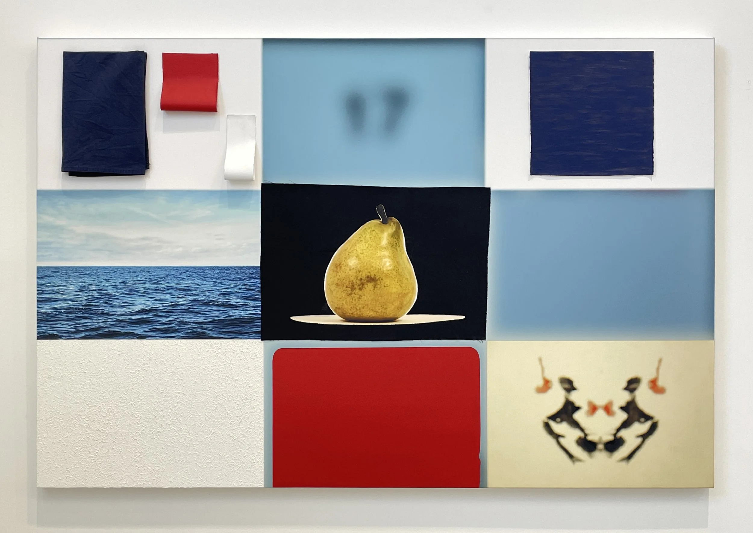   Pear   2024  giclee, acrylic, oil, collage on canvas  50 × 75 