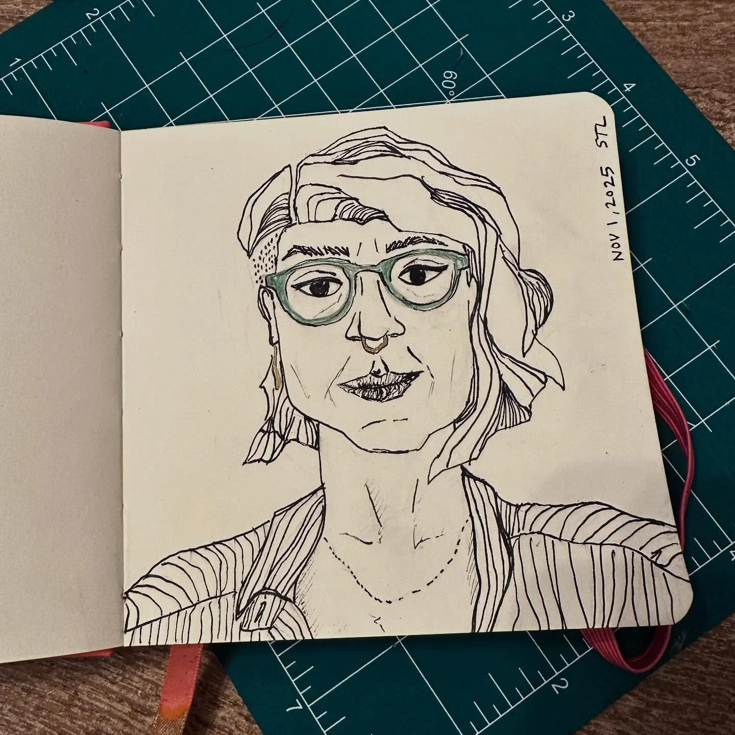 Little self portrait doodle from my dog sitting time in Saint Louis #sketch #micronpen #doodle