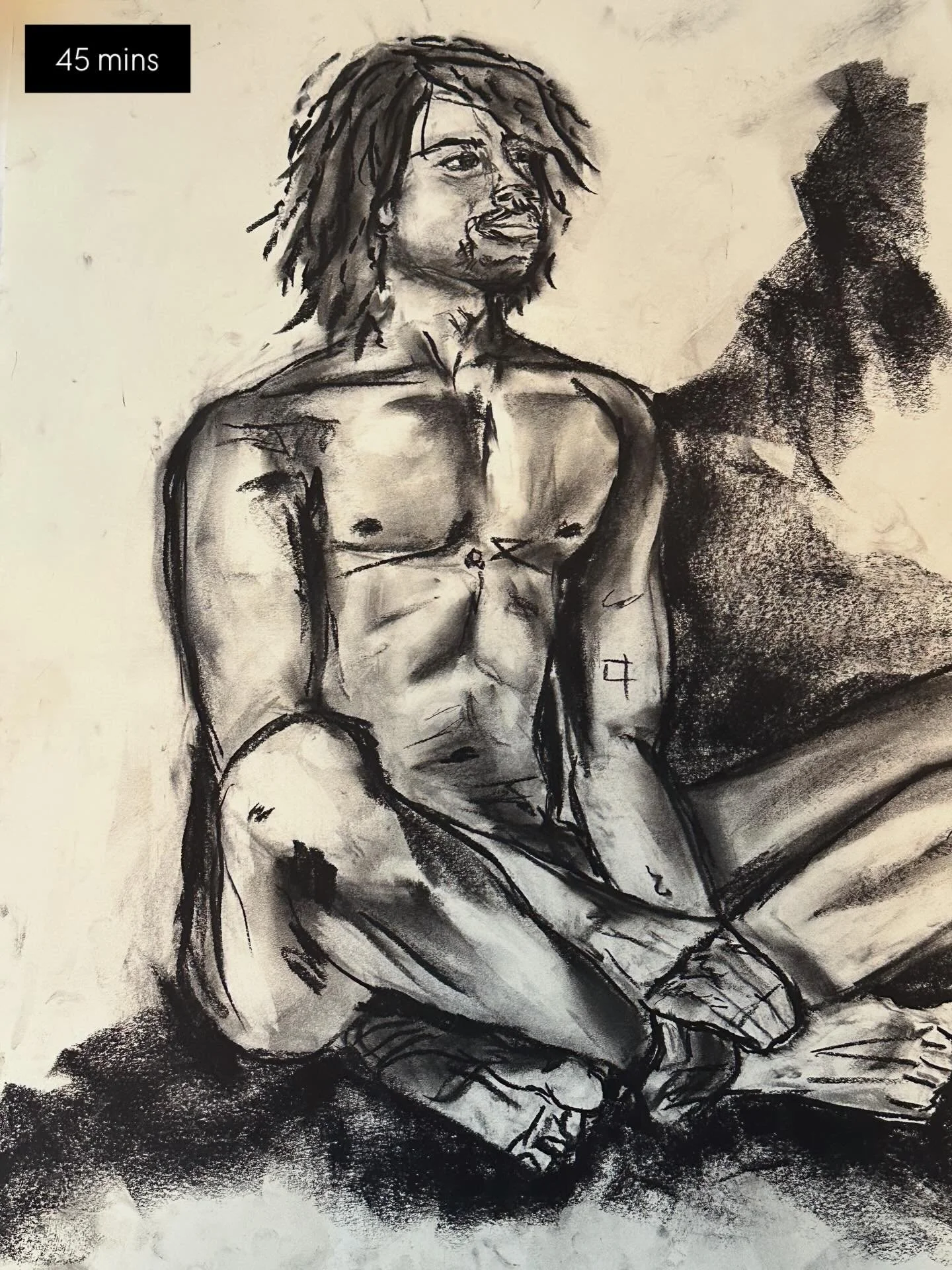 So grateful to @squirrelsloveme for our drawing days and @thems.phx for hosting a live drawing session. Bringing back out my charcoals and practicing in community is just what my heart has needed 💛