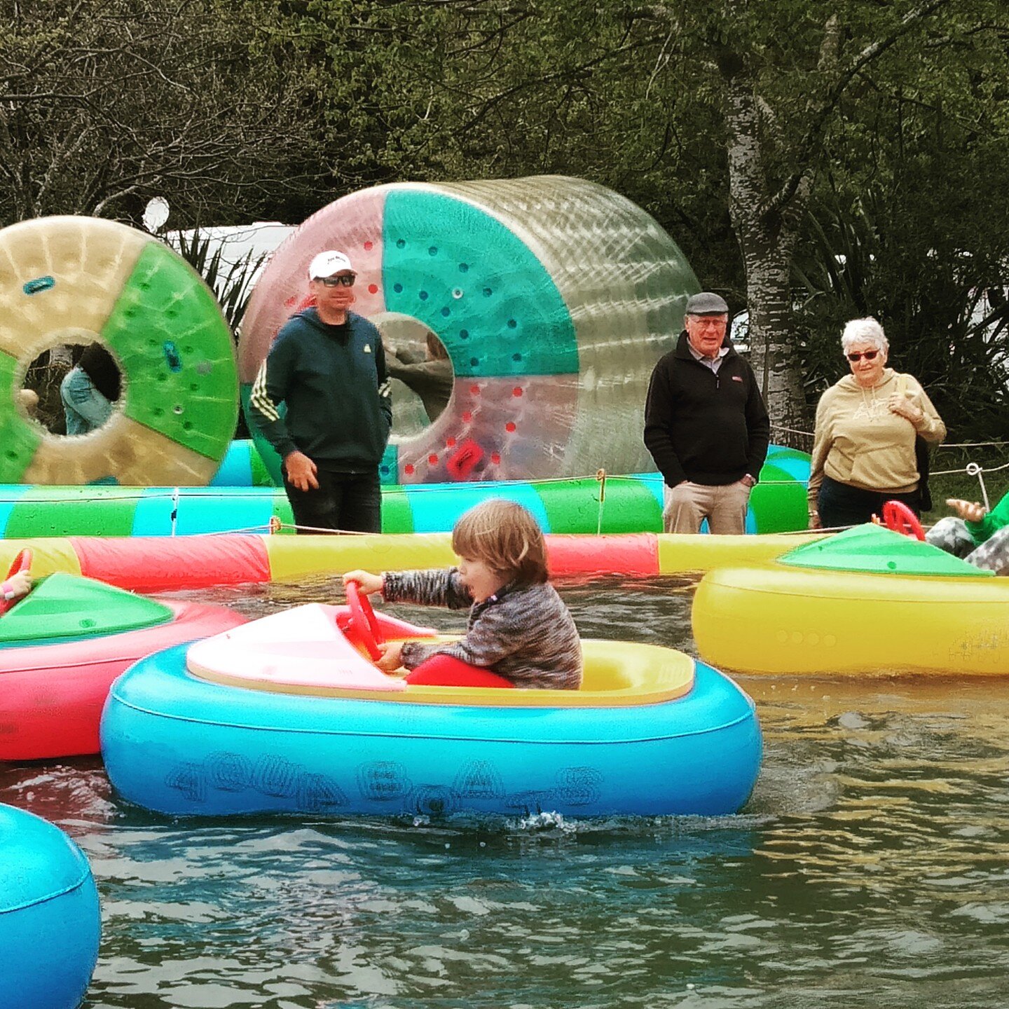 The Bumper boats were one of the attractions at the annual Spring Fair held on Sunday. The food, stalls, music and vintage machinery demonstrations were popular too. Rhododendrons looking fantastic for a few more weeks.