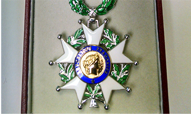  In December of 2014 John Critzas was awarded the Legion of Honor award, the highest honor that France can bestow to those who have helped with remarkable deeds.  