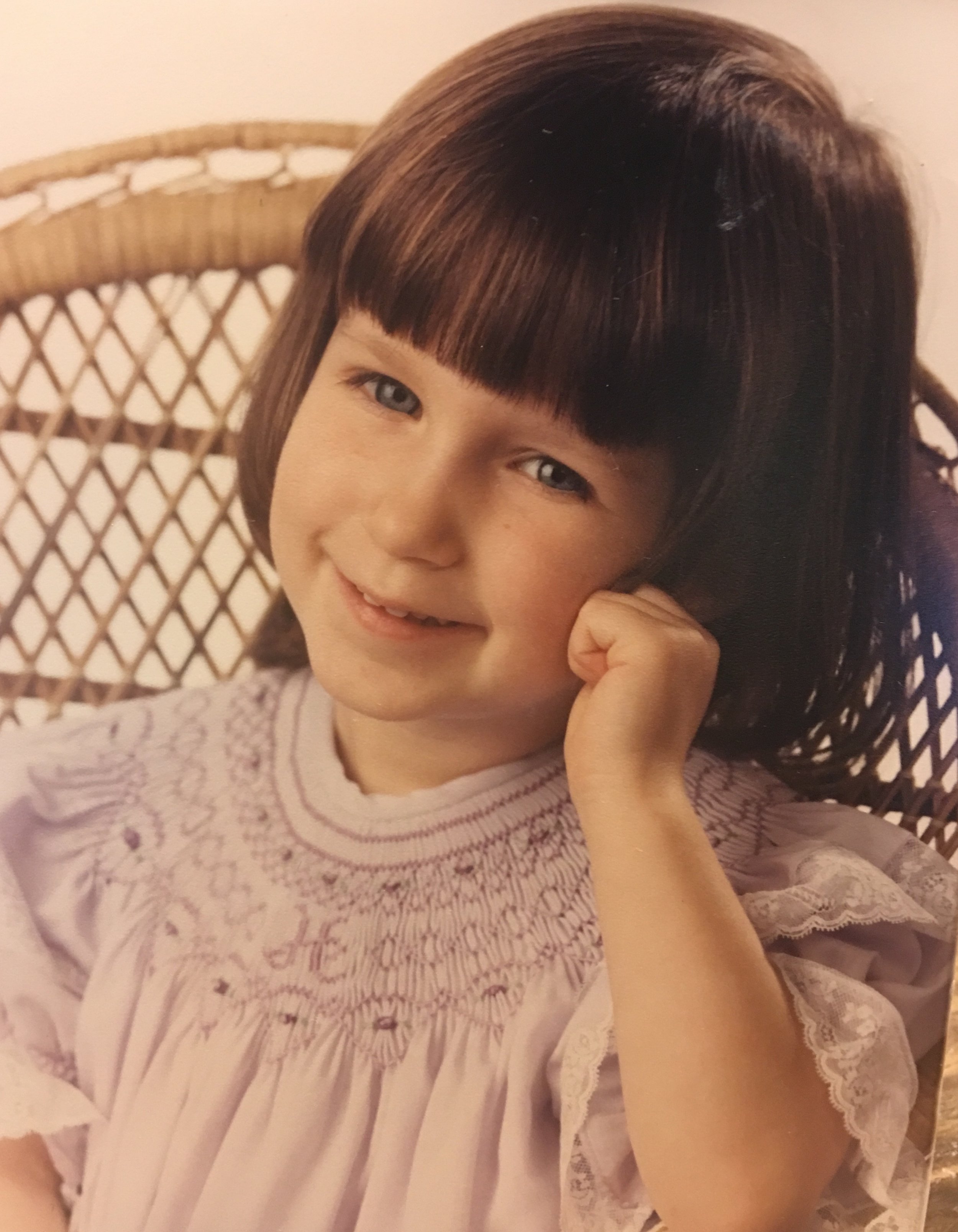 I also love smocking! (I even learned how to do it when I was pregnant with David, but decided I could buy it cheaper than I could make it) Photo: Olivia circa 1988)