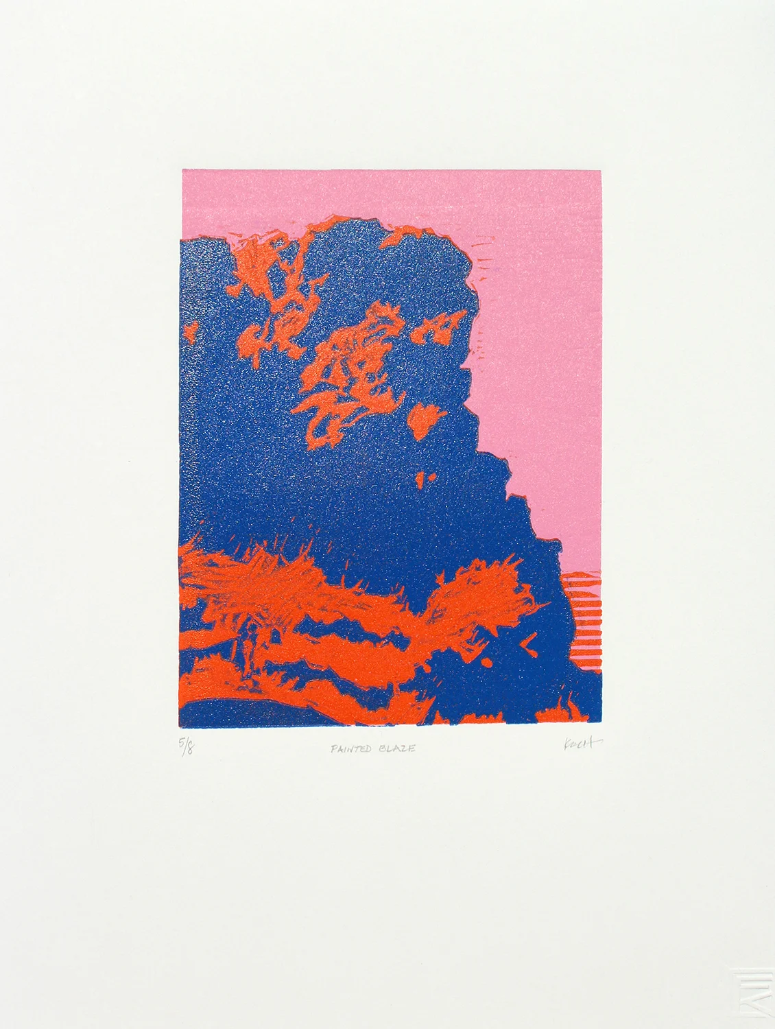 Painted Blaze Linocut + Monotype 11" x 15" Edition of 8