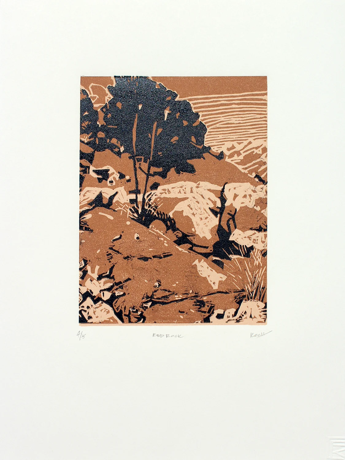 Red Rock 1 Linocut 11" x 15" Edition of 5