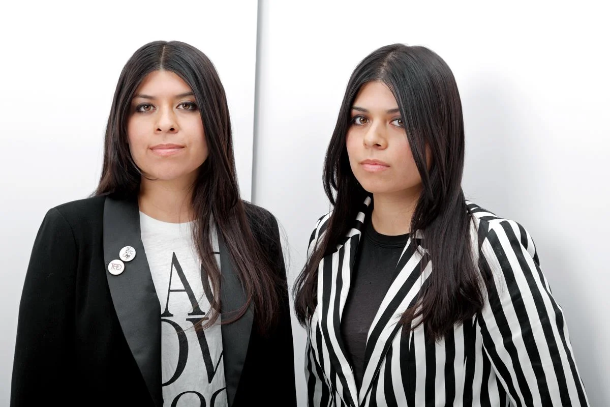 Danielle and Desiree De La Rosa (Kiowa Indian Tribe of Oklahoma, Three Affiliated Tribes of the Fort Berthold Reservation), the two sisters who make up the band, Miracle Dolls.