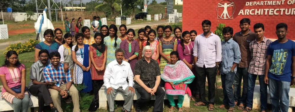 Terry with the Architecture School at Andhra University, India