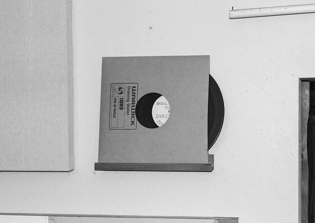 Glen Hayward, A Spiral of Black Paint Enacted via a Phonograph, 2015