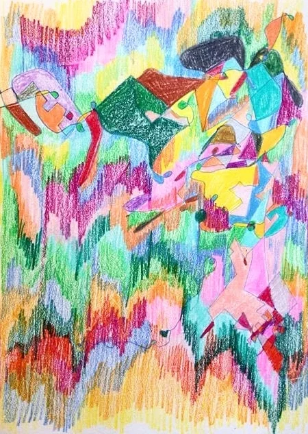 LAND OF WIZADRY Colour pencil on heavyweight drawing paper 12" x 9" 2016.