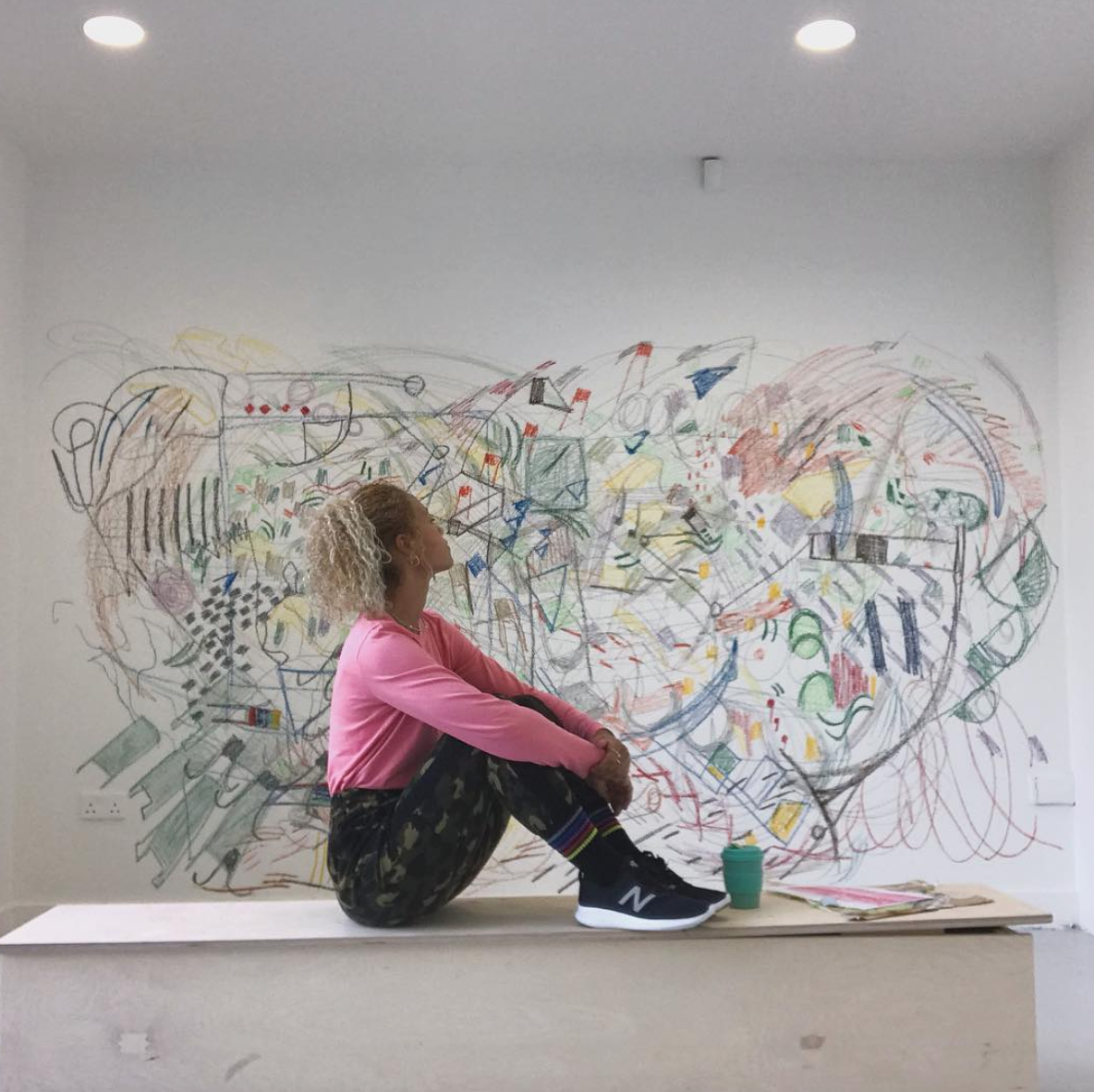 A repetitive rhythm like a swarm of bees, a hum from an unknown landscape seeping through my subconscious to consciousness. Obsession. Show. Cookhouse Gallery, Mad Mathematical Mind Mapping. Mural project. Cookhouse Gallery, 16 John Islip Street London SW1P 4JU United Kingdom
