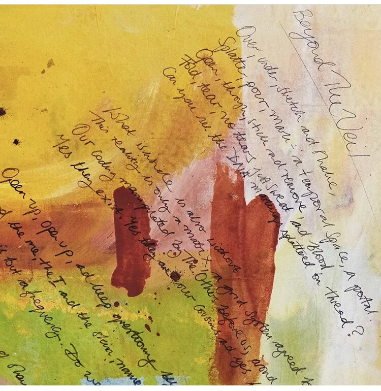 Beyond The Veil, Acrylic on canvas, 250 x 180 x 4 cm / 98 x 71 x 1.6 in 2019 Full English exhibition, 4-25 October, 2019 with DATEAGLE at Platform Southwark, 1 Joan Street, London, SE1, Southwark, England, UK Full English exhibition, 4-25