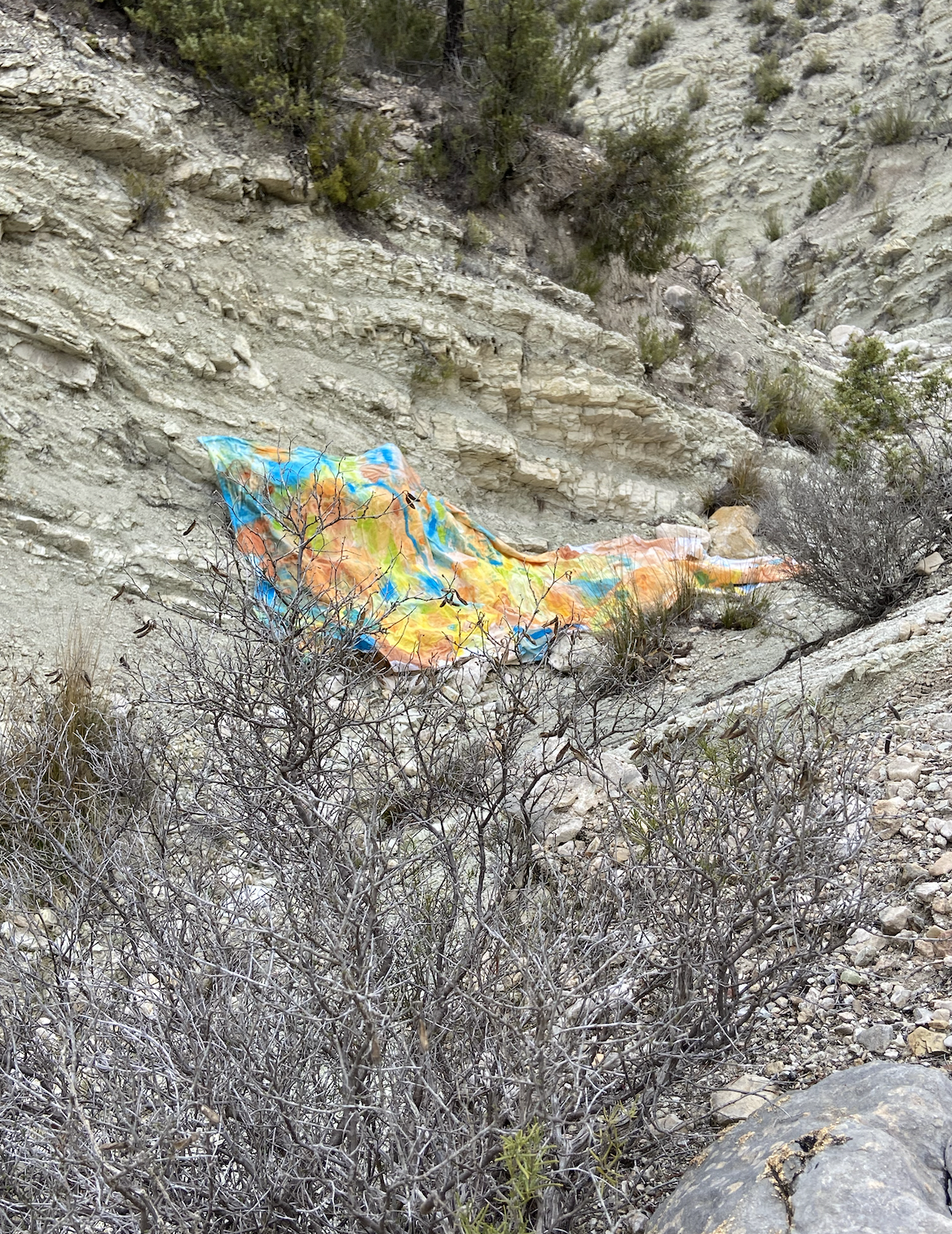 AIR Dry river bed. Full of water is the painting AIR ~ with water. Element, elemental, in context with the work. Speed videos. Ritualistic Sculptures in studio with nature. Sculptural painting, installation in nature. Inside inner world student