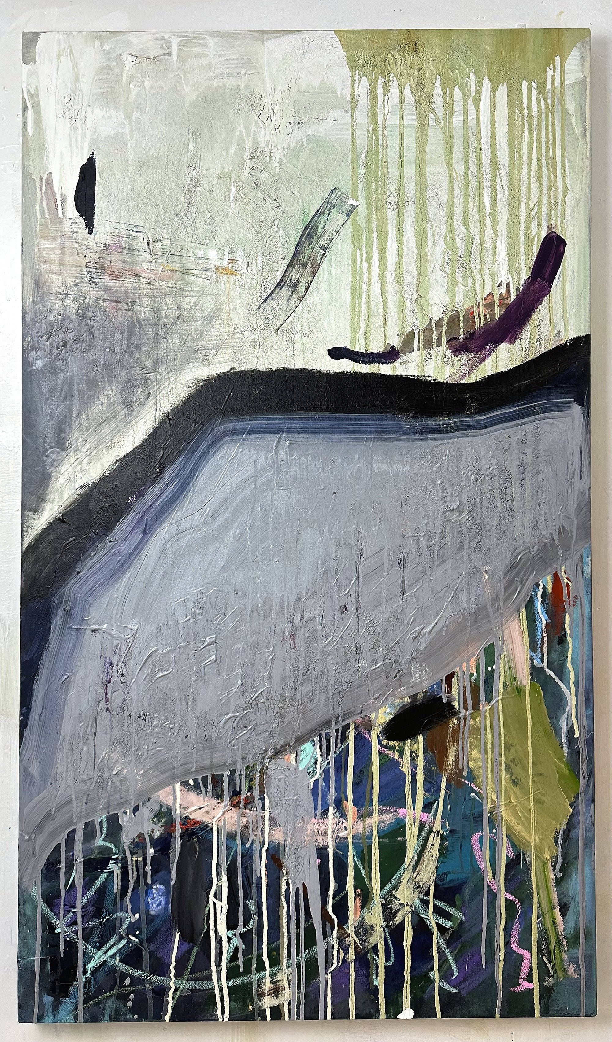  XIII DEATH/ LA MORTE/ IL TREDICI  THE MAJOR ARCANA  Series: THE TAROT  ACRYLIC, OIL PASTEL ON CANVAS,  132 x 76 x 4 cm / 52 x 30 x 1.6 in,  2022-2024,  ENGLAND 