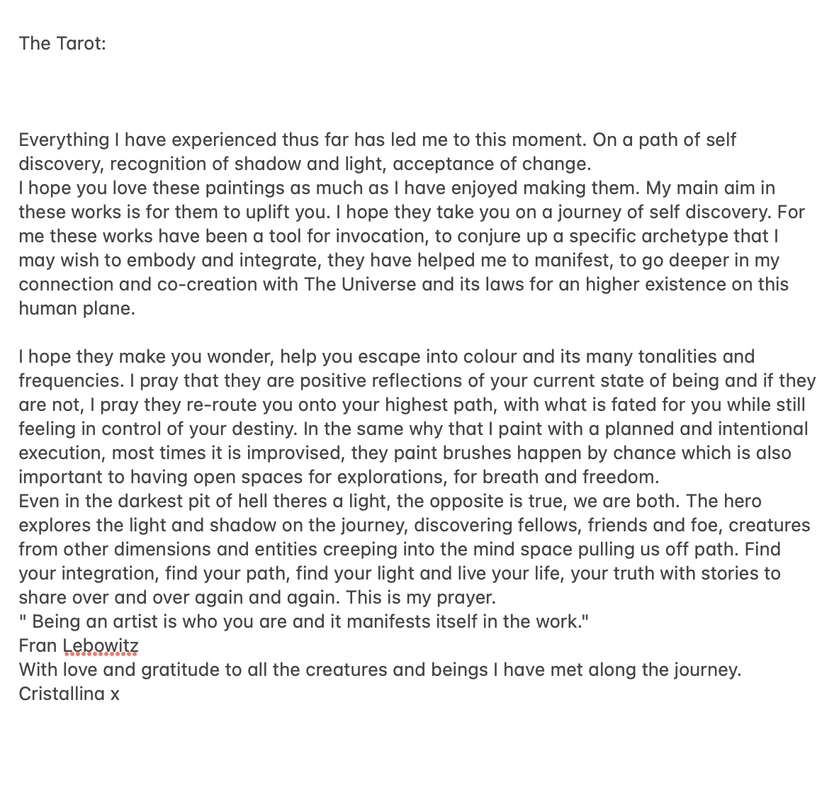 The Tarot brief