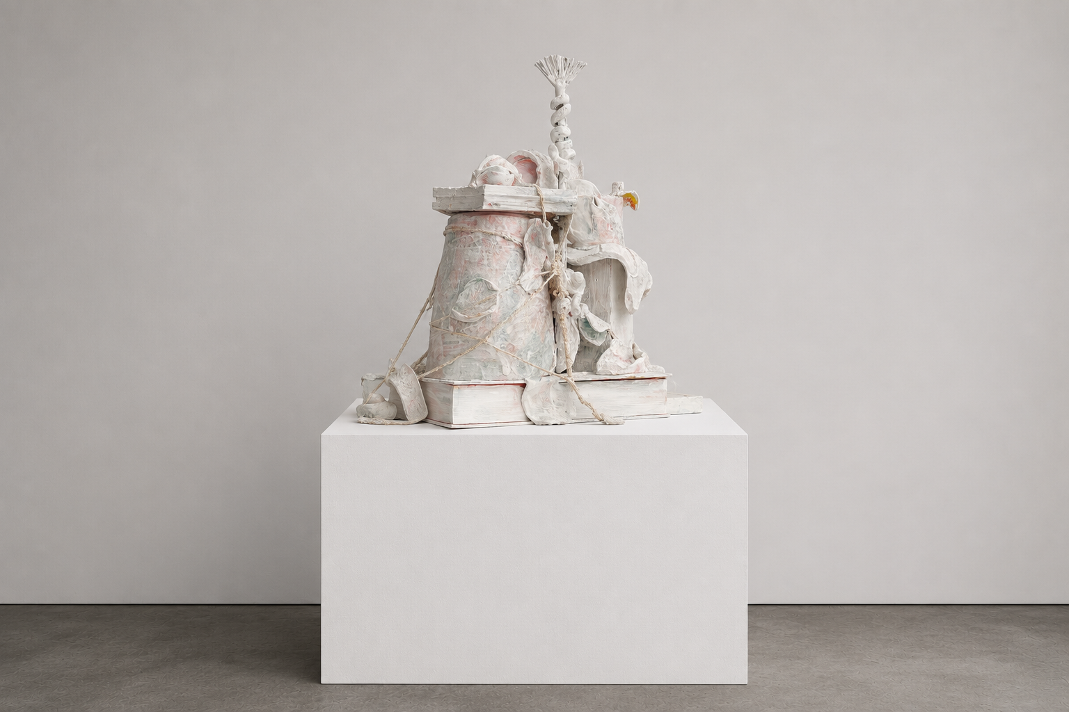  
Ad Coeli
 

  Albedo  
The Celestial Climb 

  Year  
2026 

  Materials  
Wood, books, fabric, string, acrylic, emulsion and mixed media. 

  Dimensions  
42 × 35 × 28 cm (H × W × D) 

  Series  
 La Divina Commedia  