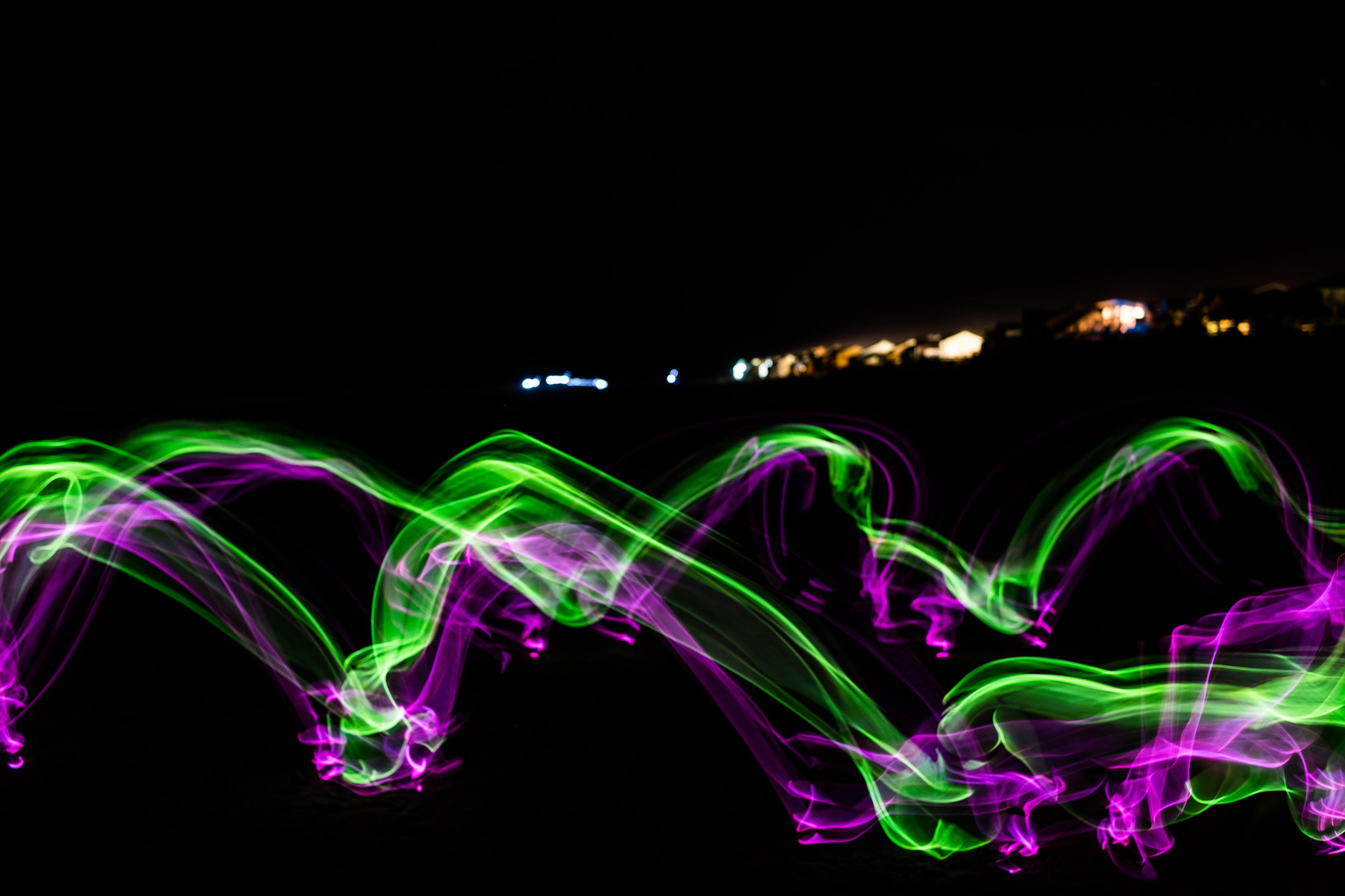 T's light trails resulting from cartwheels