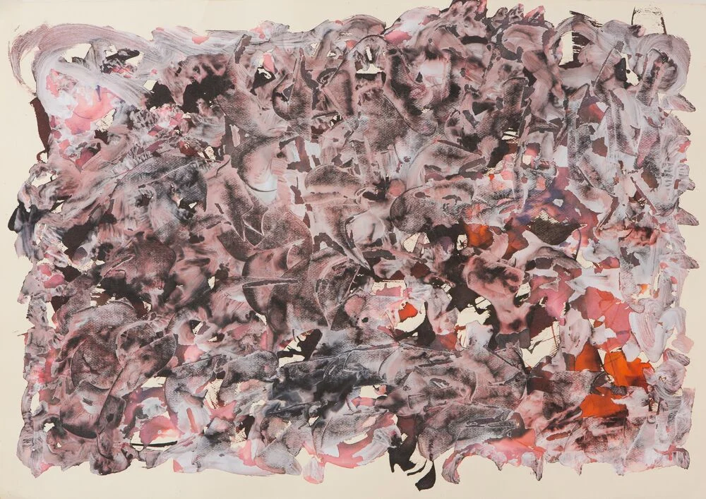 RED/BROWN, 27"X39", ink/plaster on paper, 2016