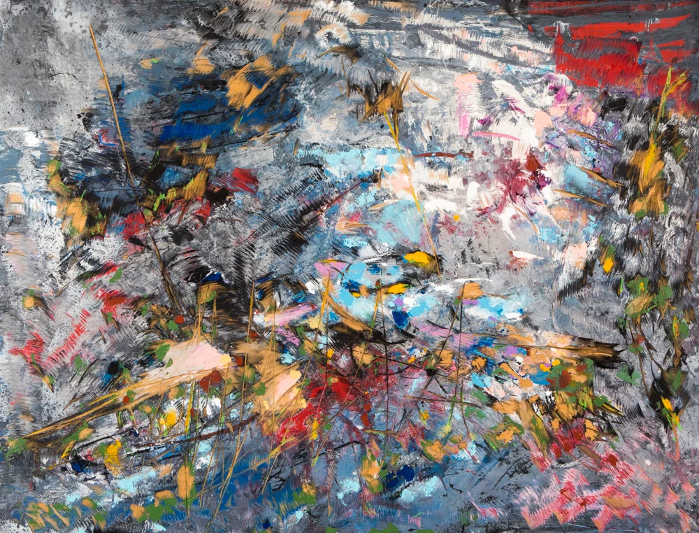 POND, latex/oil/cement on oak, 65x51 - SOLD